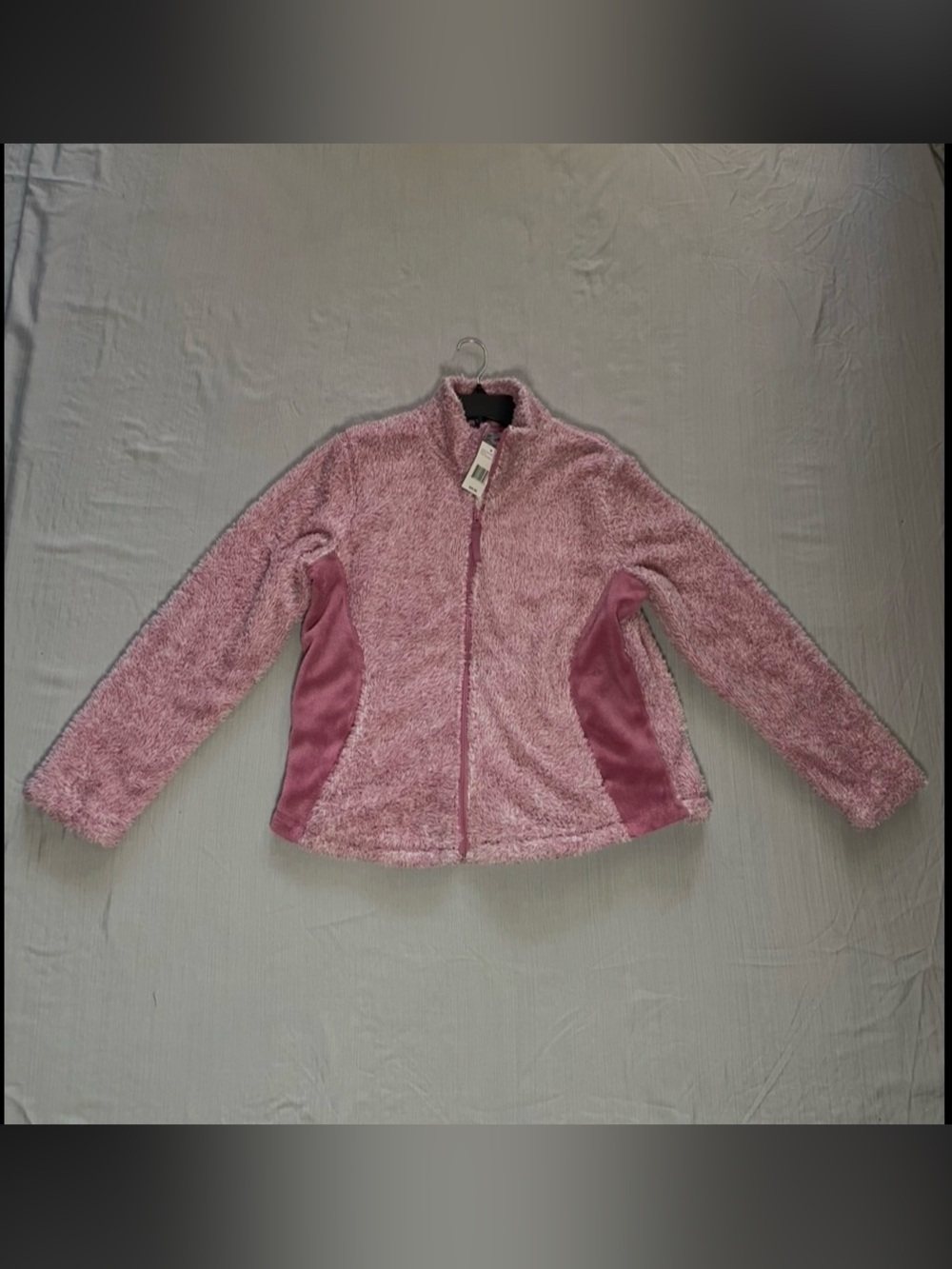 Pink Fuzzy Full-Zip Jacket New With Tags Size M Excellent Condition